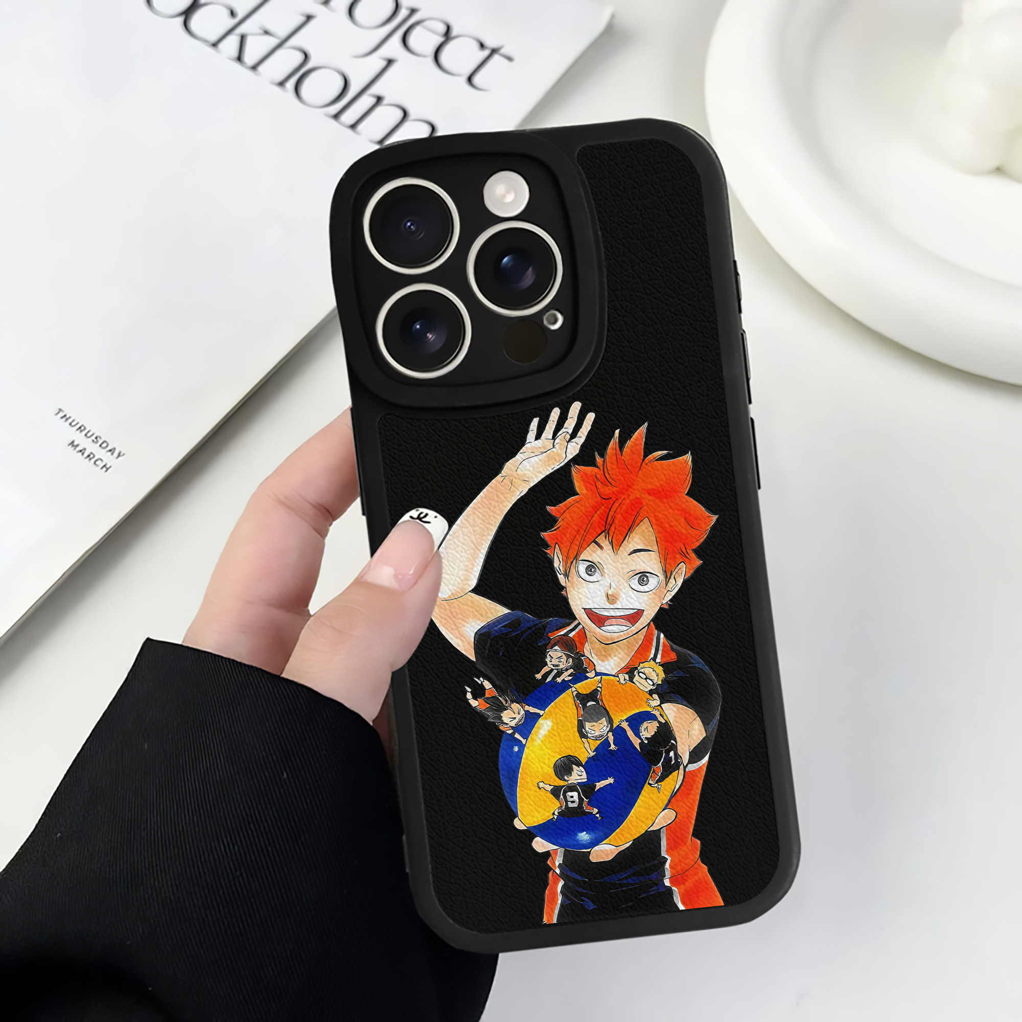 （画像用） ハイキュー!! Haikyu!! 【iPhone 16シリーズ対応】シリコンスマホケース（レザー調） 材質：シリコン